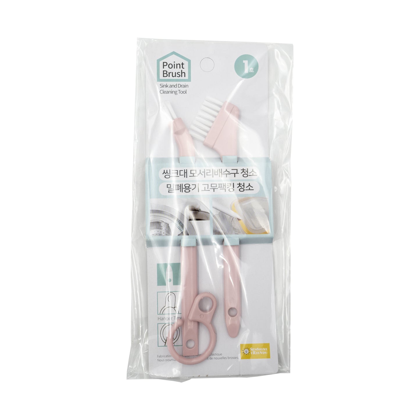 Point Brush Cleaning Tool Pink – For Corners, Drains & Seals