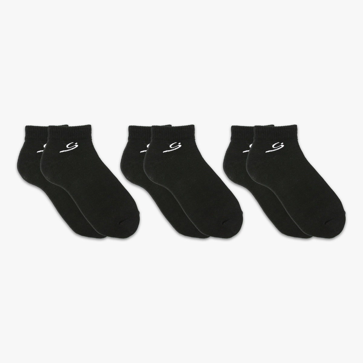 Men's Low Cut Ankle Socks – 3 Pairs, Black
