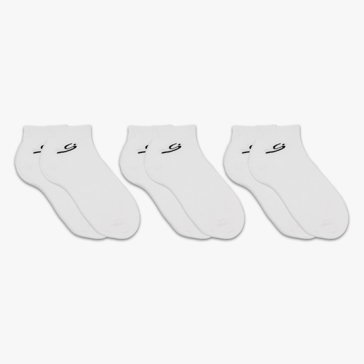 Men's Low Cut Ankle Socks – 3 Pairs, White