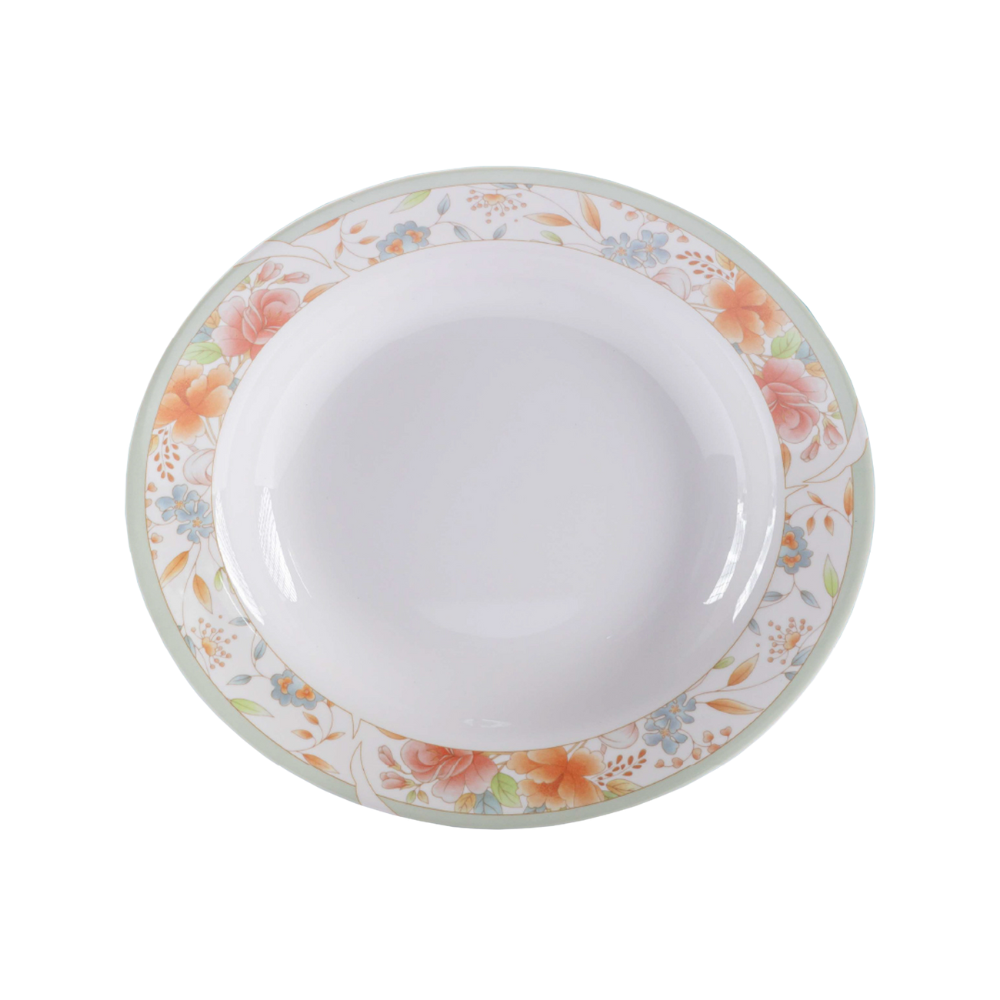 Melamine Floris Soup Plate 8" – Floral Deep Serving Plate