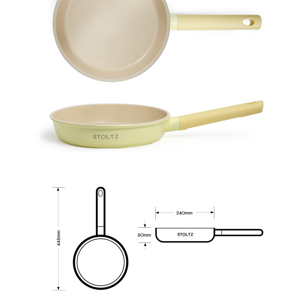 IH Ceramic Frying Pan 24cm Lemon Meringue