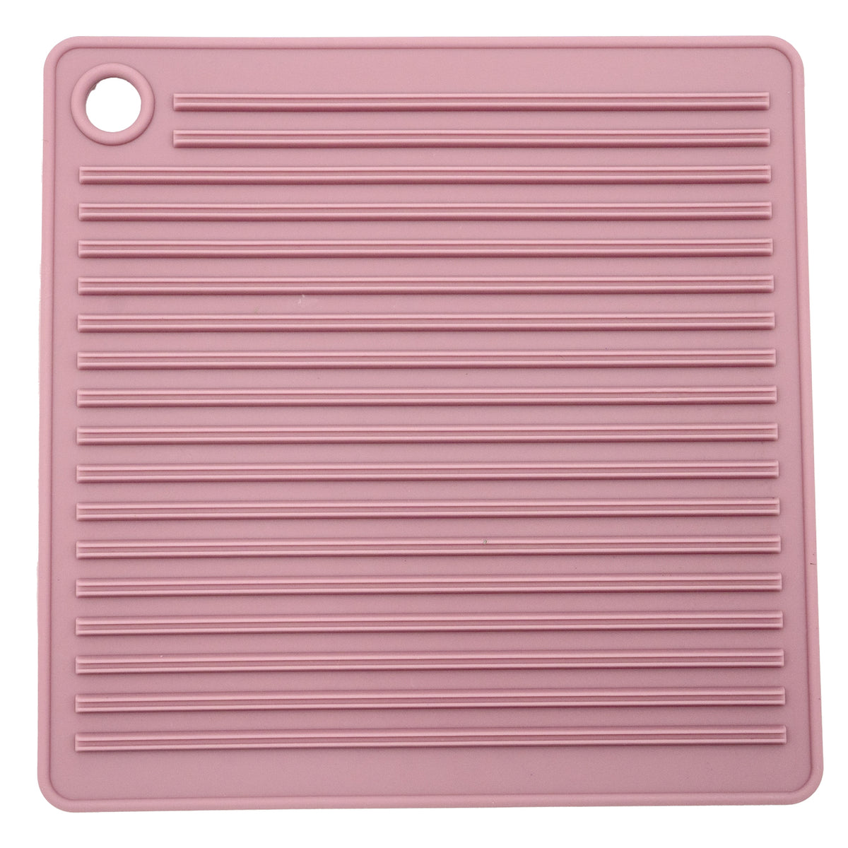 CLEAR Silicone Trivet Pot Mat Square Grey/Pink