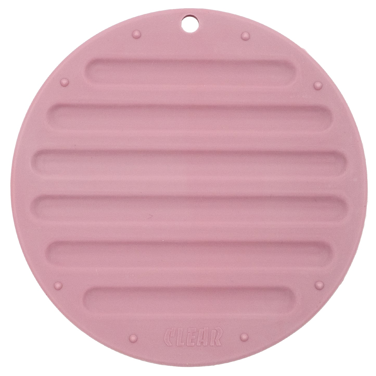 CLEAR Silicone Trivet Pot Mat Round Grey/Pink