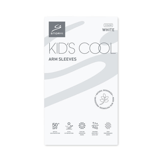 Kids Cool Arm Sleeves White/Black