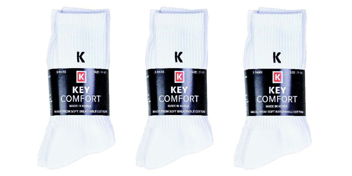Comfort Crew Socks White - 3pcs