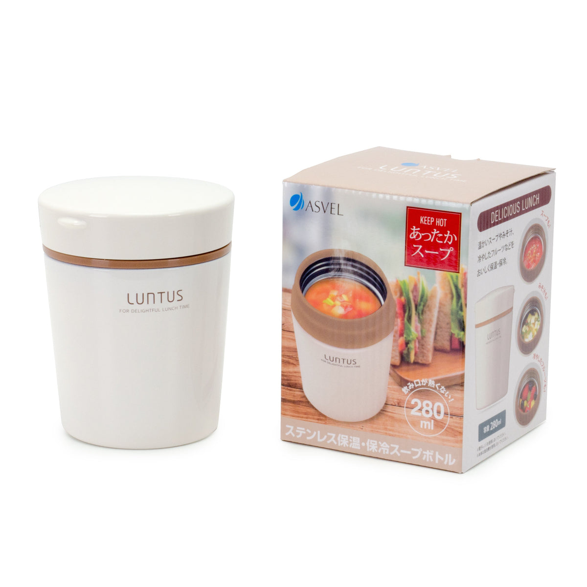 Luntus Thermo Bottle 280mL (S280) Ivory