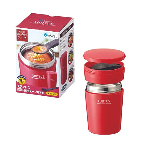 Luntus Vacuum Soup Bottle 380mL Pink