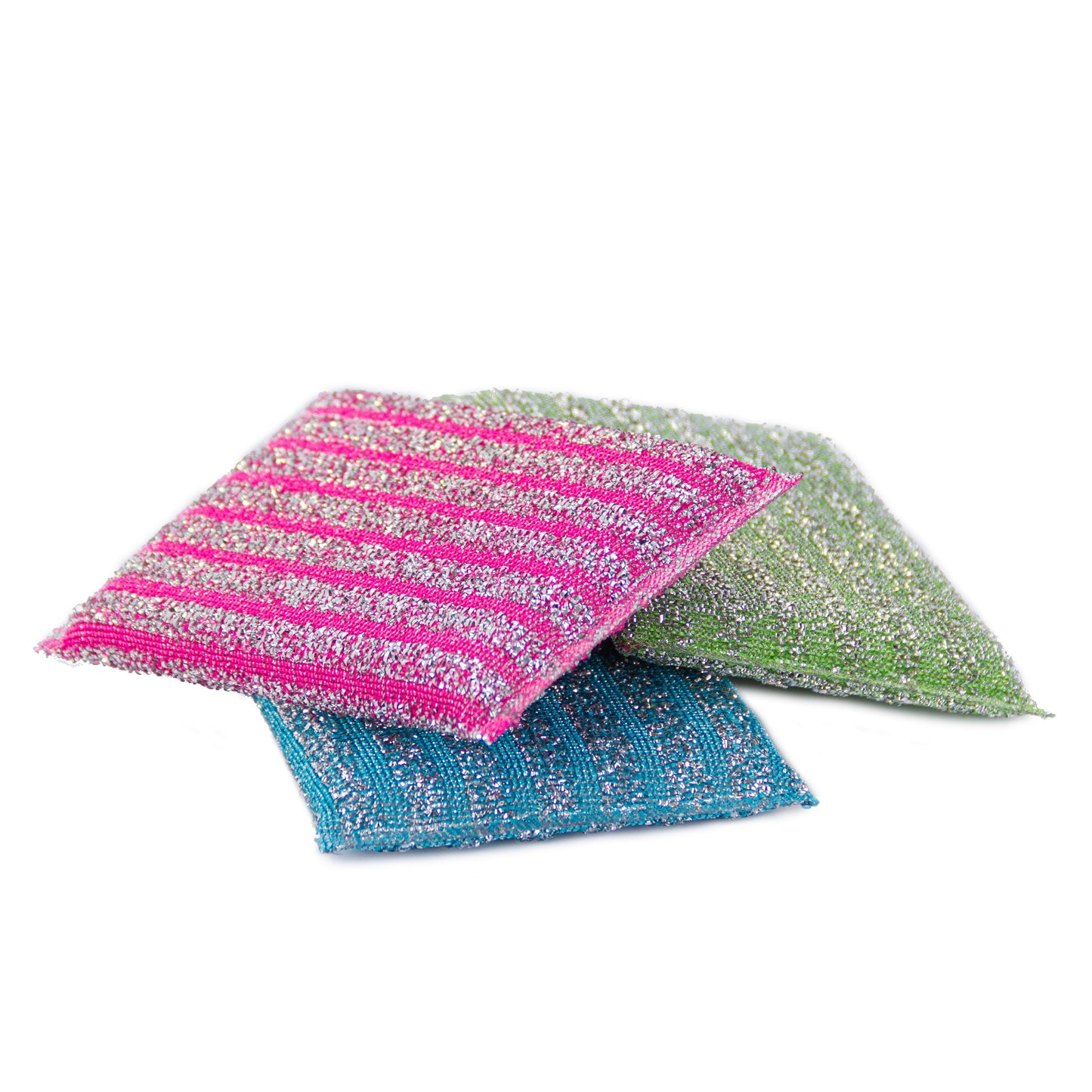 Striped Kitchen Dish Scrubber - 3 pcs