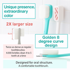 Wang Ta Toothbrush Soft Gold 688 – 4-Pack Wide-Head Toothbrushes