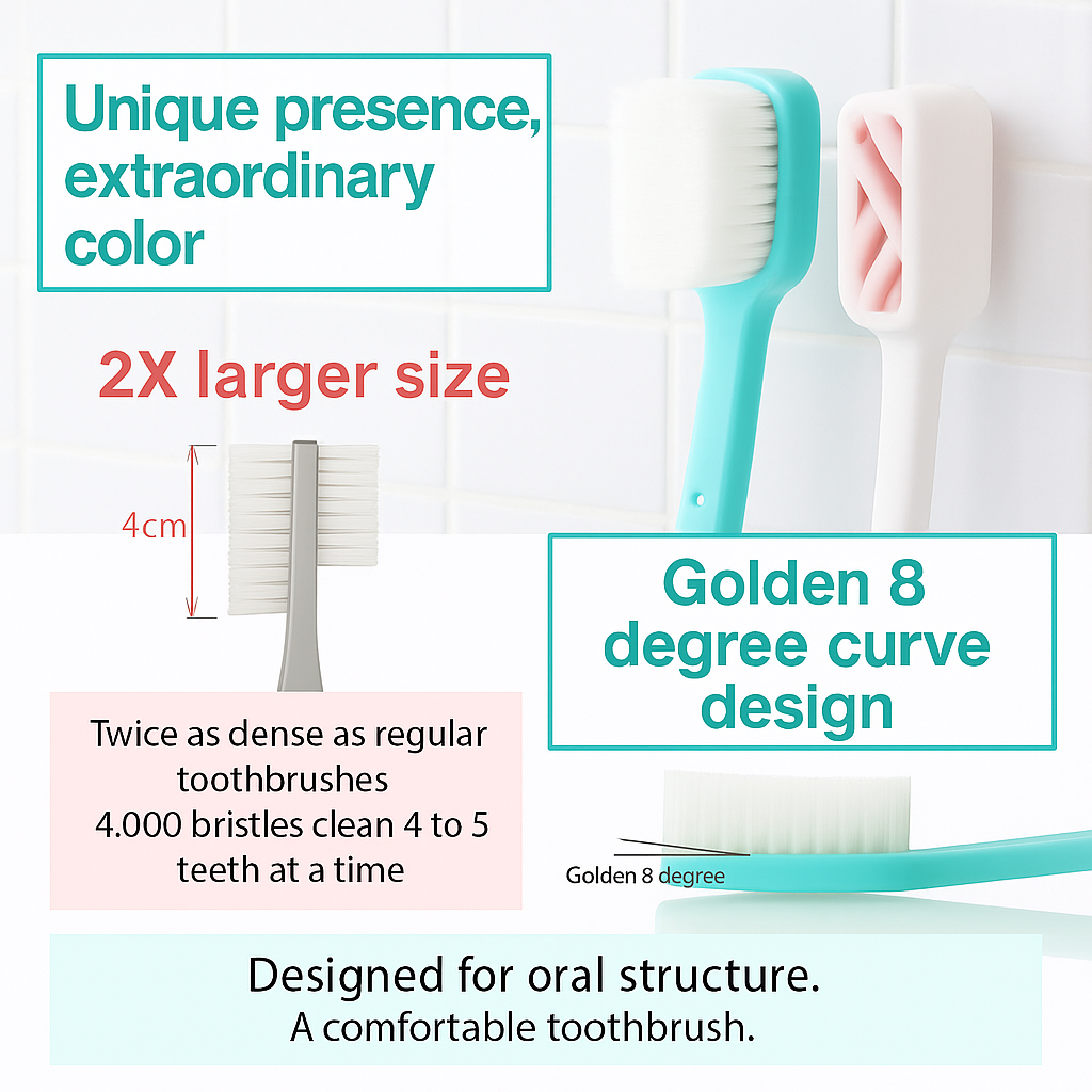 Wang Ta Toothbrush Basic 688 – 5-Pack Soft Wide-Head Toothbrushes