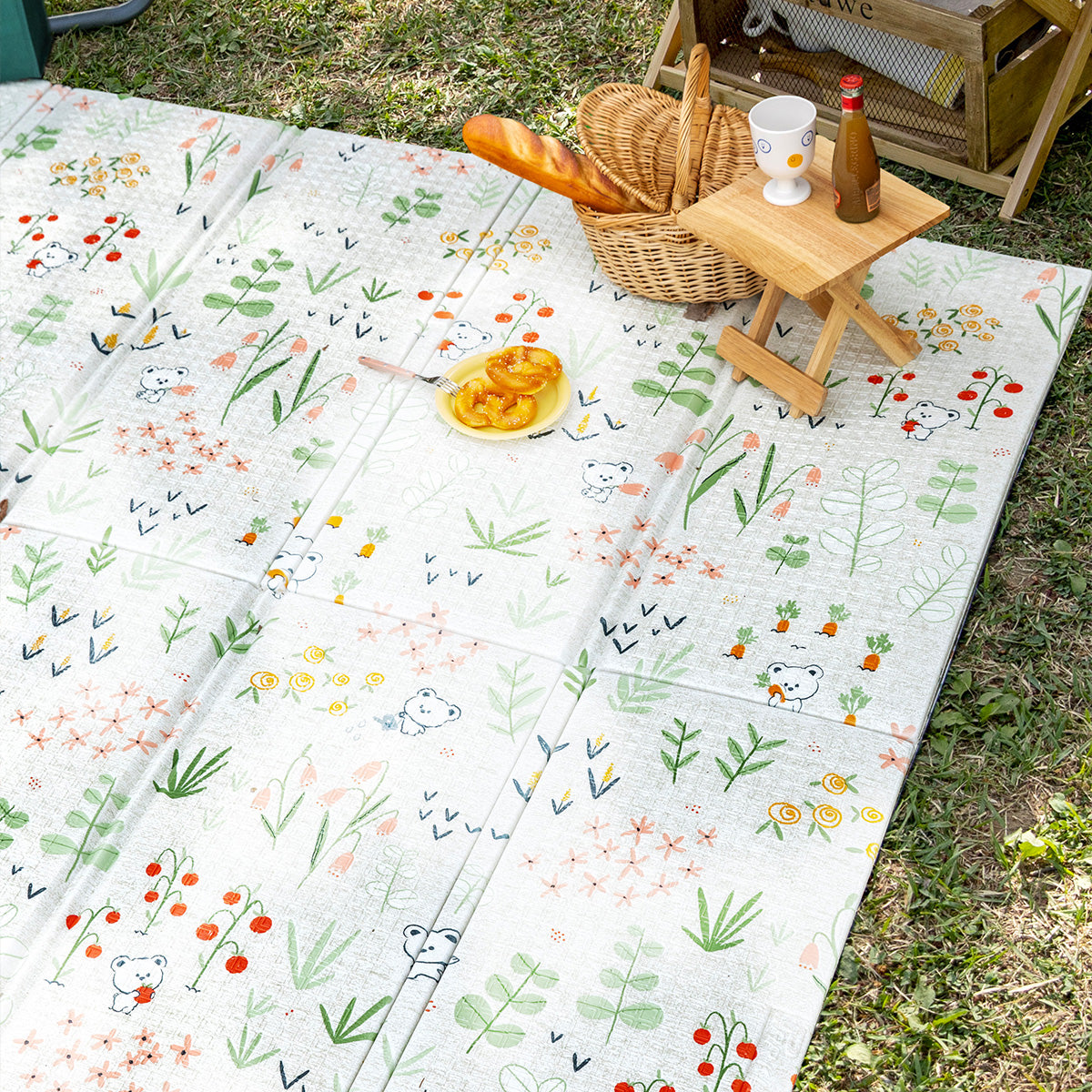 In & Out Portable Mat 71" x 79" Nature Coco – Large Cushioned Mat