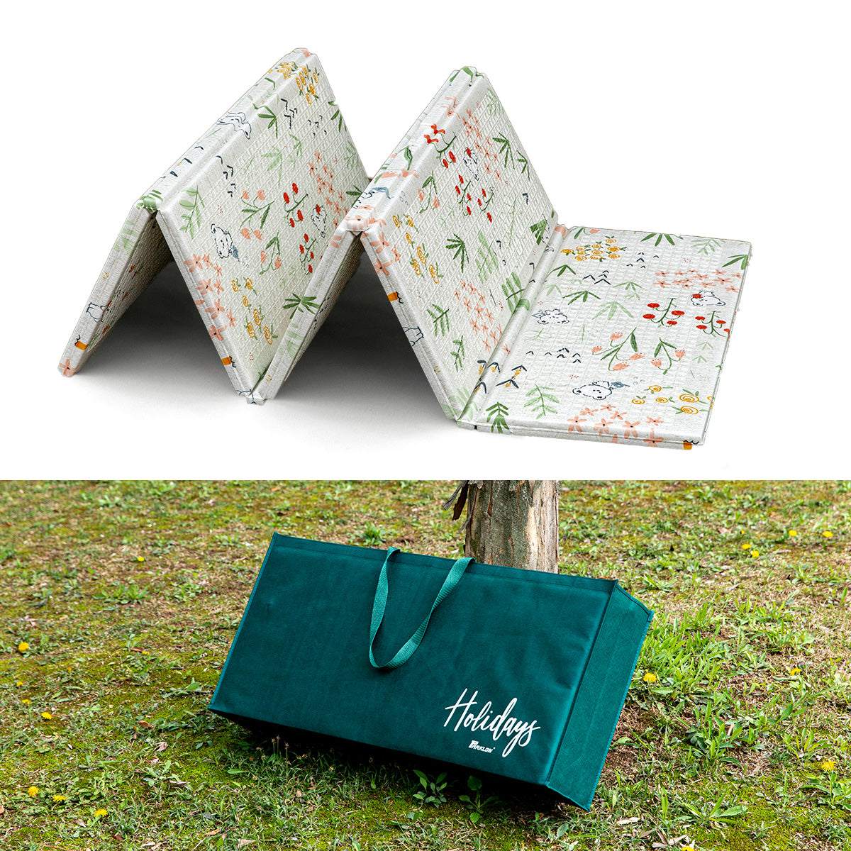 In & Out Portable Mat 71" x 79" Nature Coco – Large Cushioned Mat