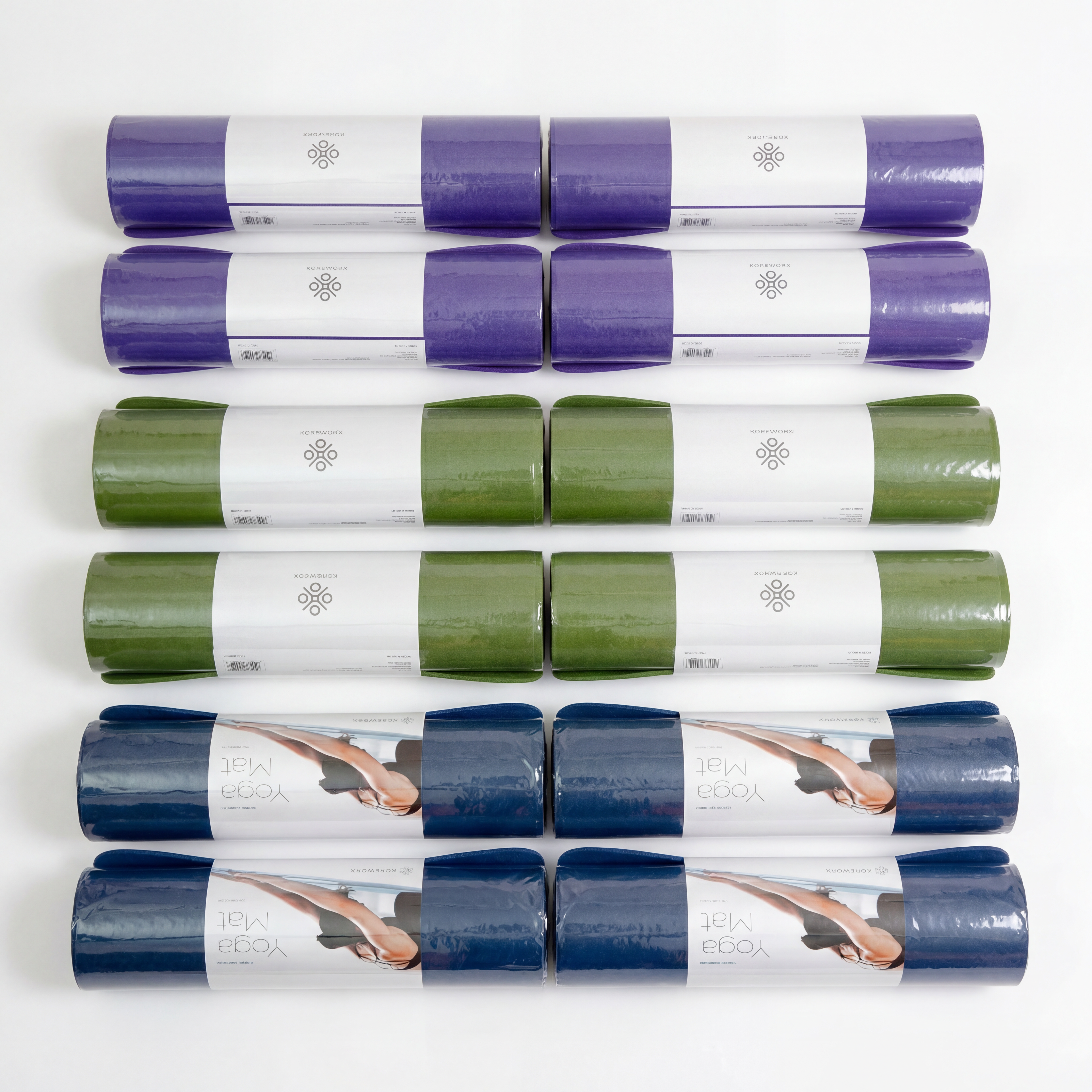 [BULK: 12PCS] KoreWorx 3-Color Assorted Non-Slip Yoga Mats