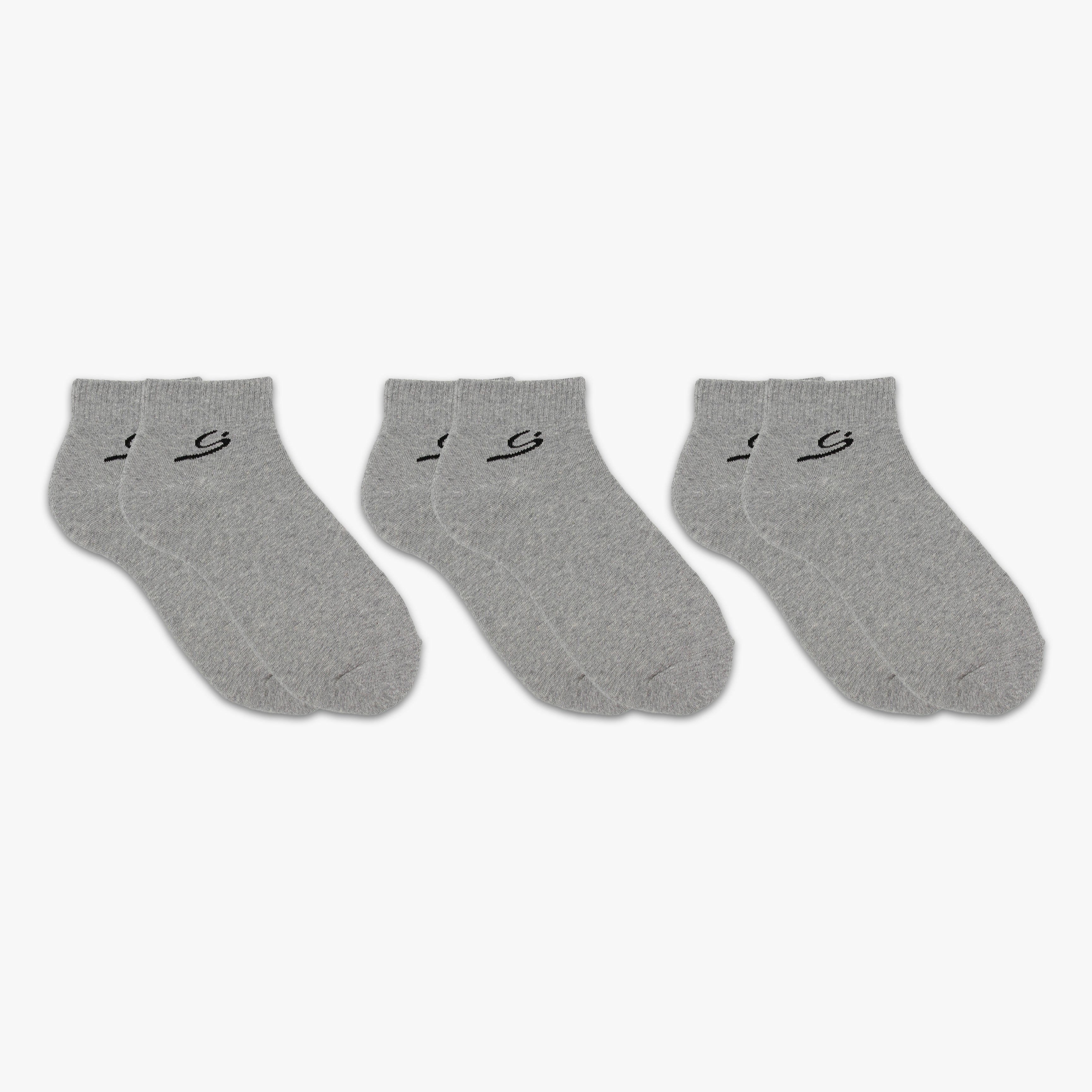 STORYi Men's Low Cut Ankle Socks – 3 Pairs (One Size Fits Most for Men, Grey) HO028523