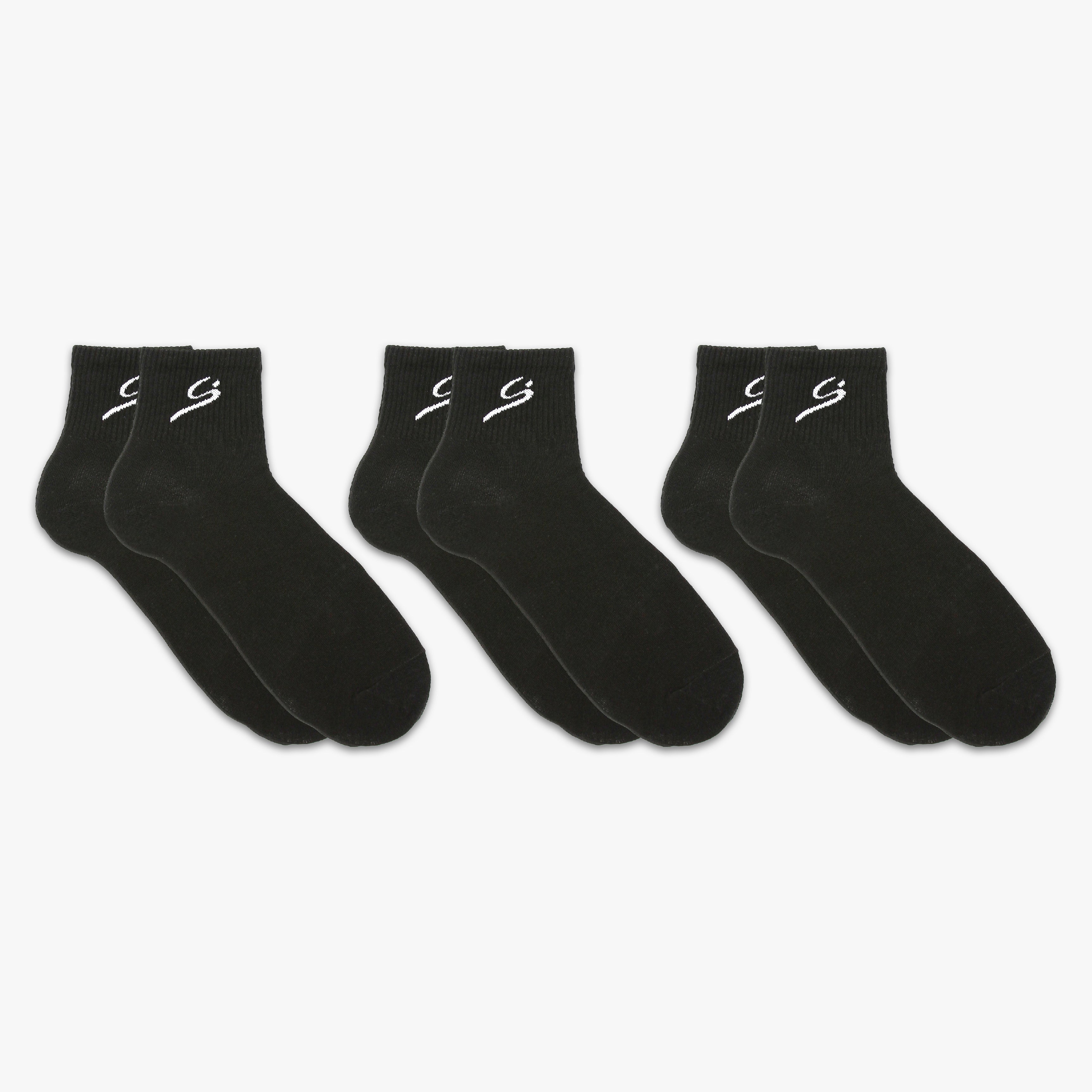 STORYi Men's Ribbed Ankle Socks – 3 Pairs (One Size Fits Most for Men, Black) HO028530
