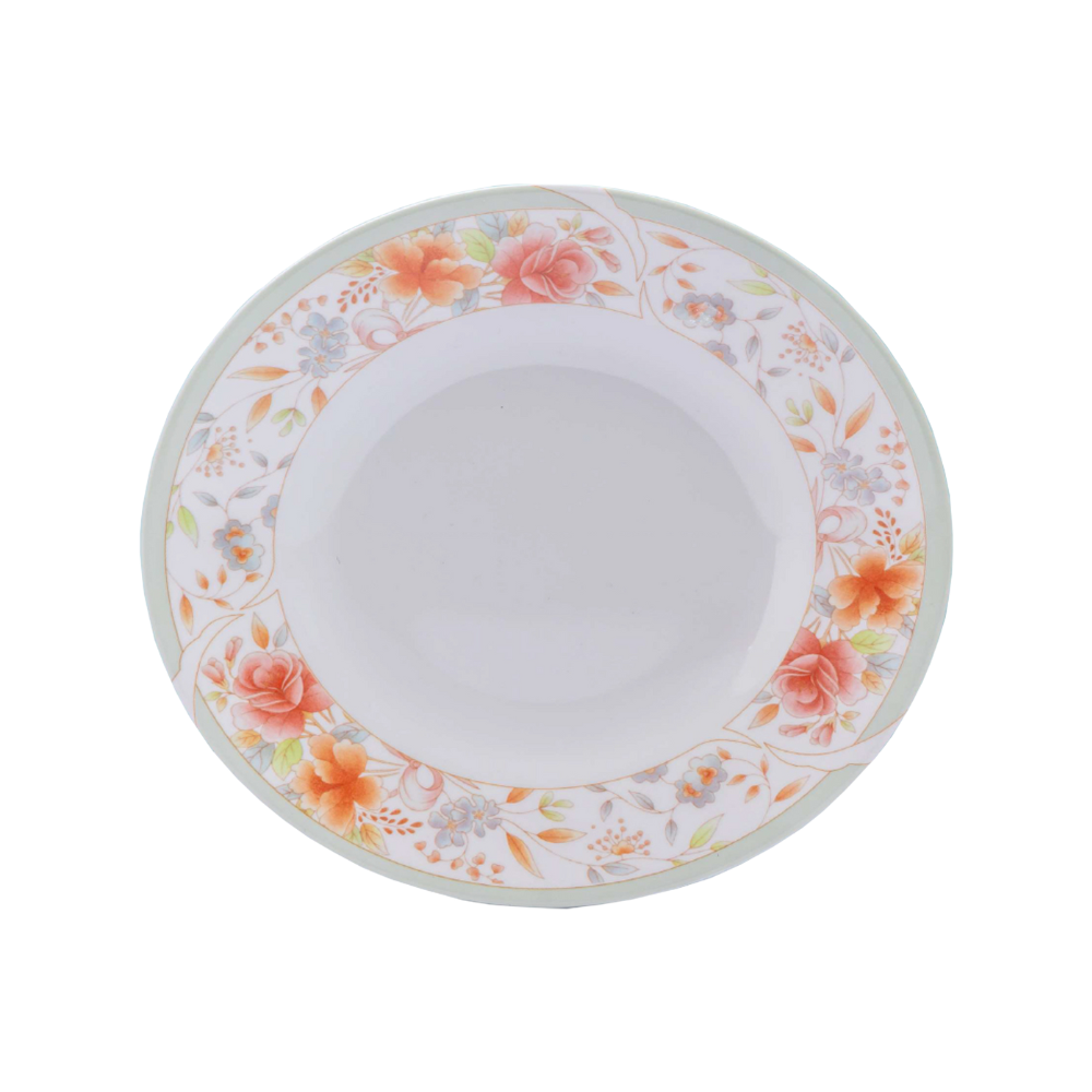 Melamine Floris Round Plate 6.5" – Durable Floral Dinner Plate