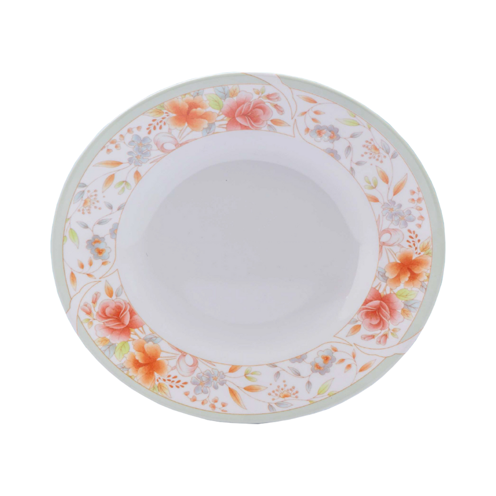 Melamine Floris Round Plate 8" – Durable Floral Dinner Plate