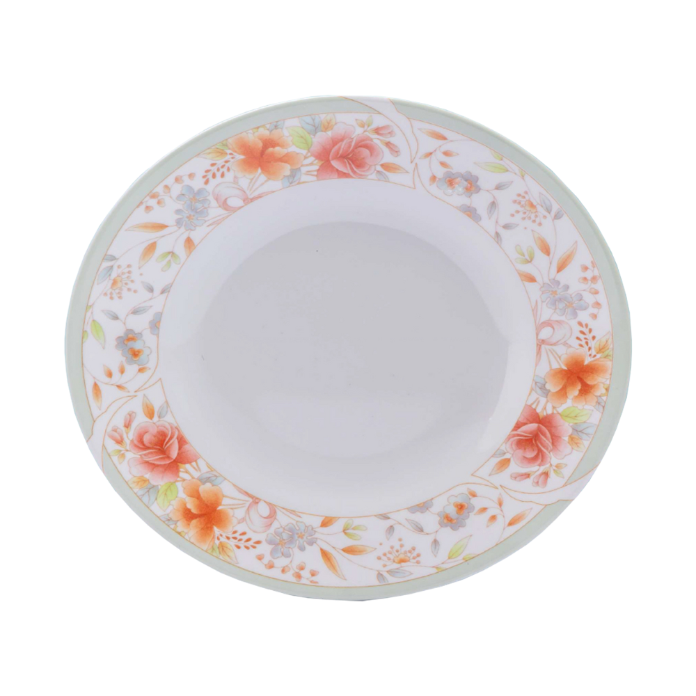 Melamine Floris Round Plate 9" – Durable Floral Dinner Plate
