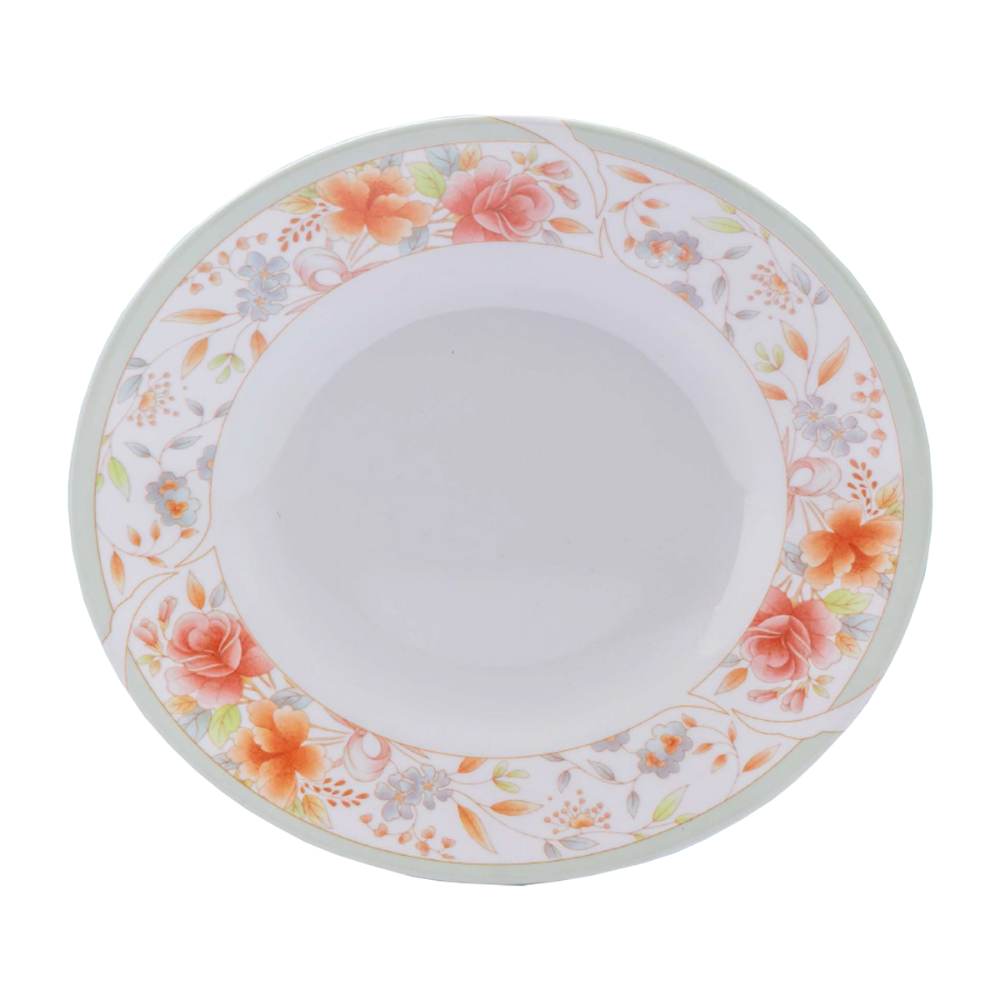 Melamine Floris Round Plate 10" – Durable Floral Dinner Plate