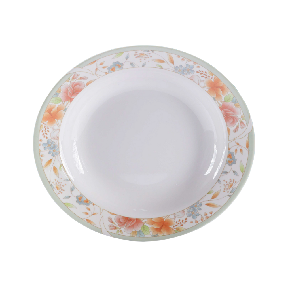Melamine Floris Soup Plate 9" – Floral Deep Serving Plate