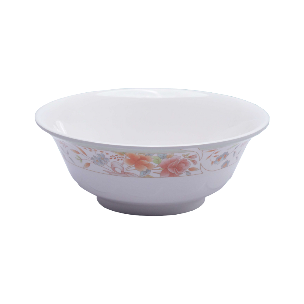 Melamine Floris "K" Noodle Bowl 6" – Smooth Edge Floral Design