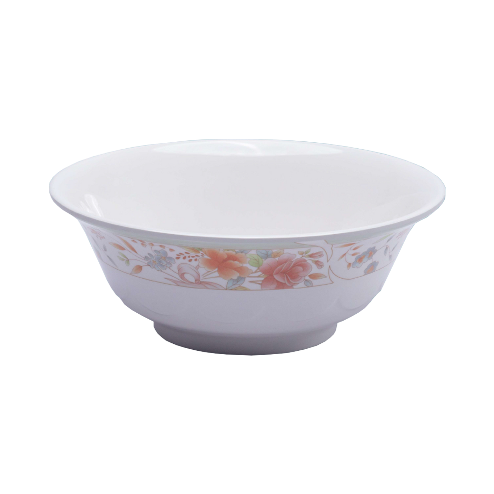 Melamine Floris "K" Noodle Bowl 7" – Smooth Edge Floral Design