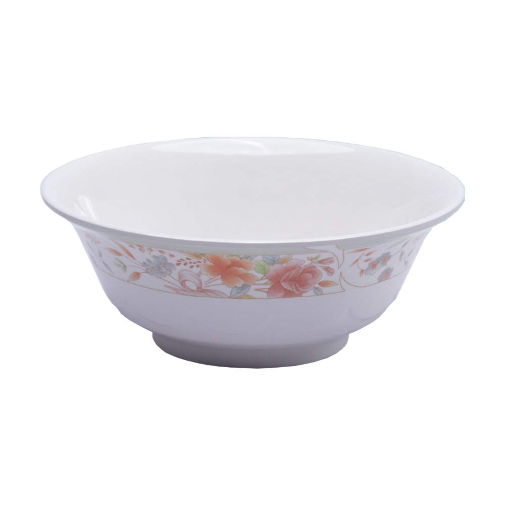 Melamine Floris "K" Noodle Bowl 8" – Smooth Edge Floral Design