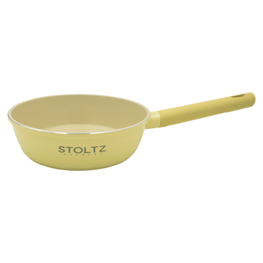 Stoltz Germany IH Ceramic Wok Pan 24cm Lemon Meringue (KG963311)