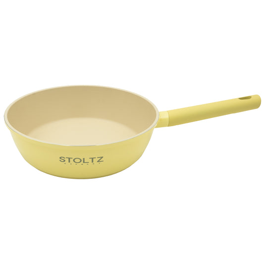 Stoltz Germany IH Ceramic Wok Pan 28cm Lemon Meringue (KG963328)