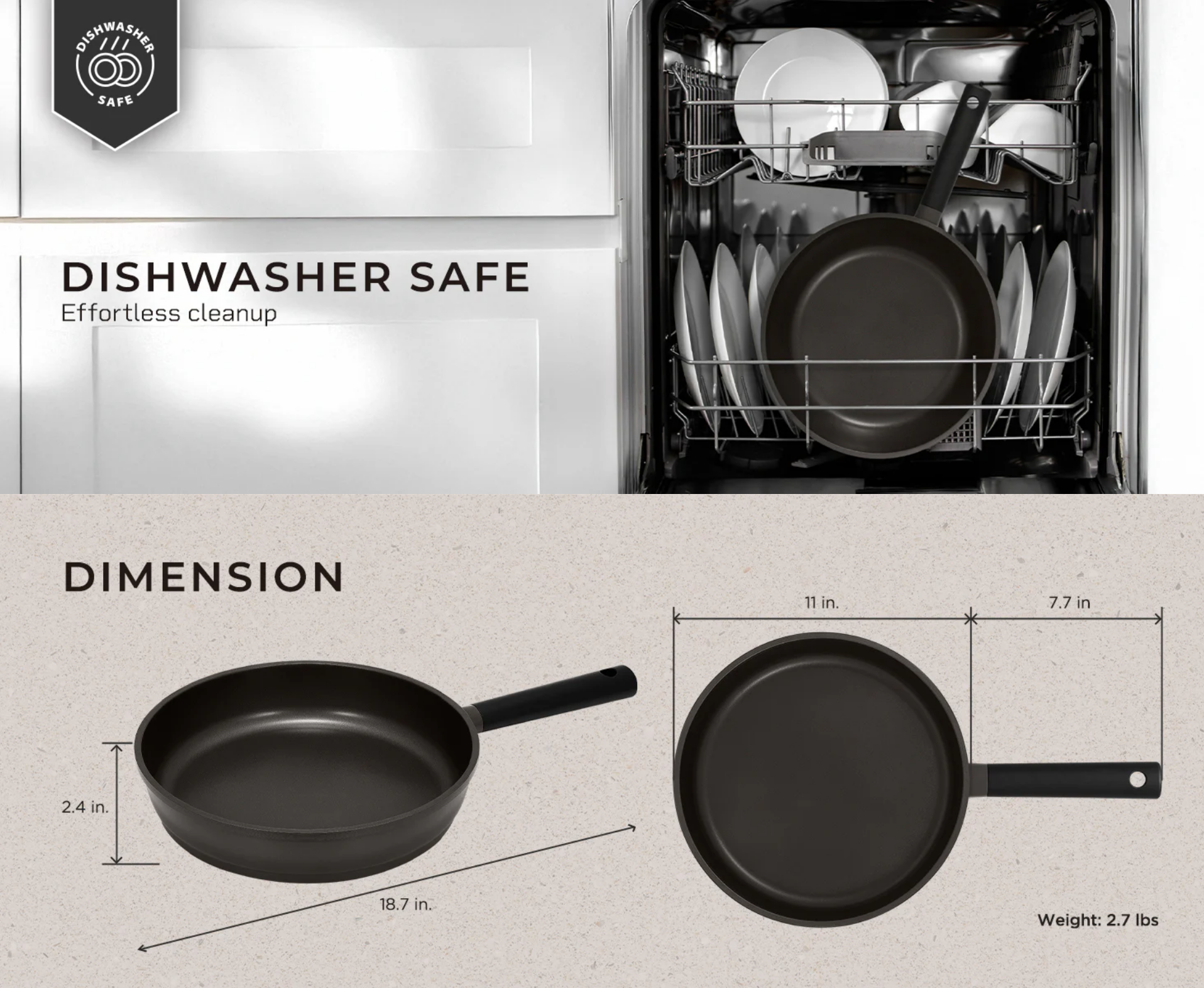 IH Kyndell Titanium Diamond Frying Pan 11" – Nonstick, Induction-Ready