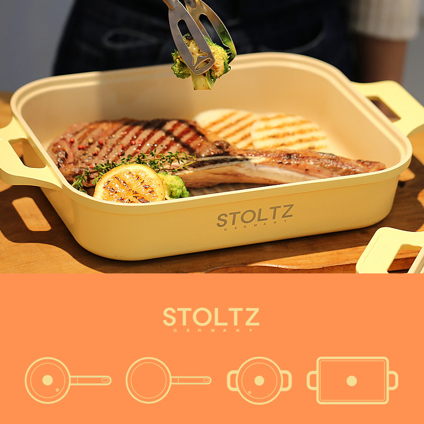 IH Steam Grill Pan 30cm Lemon Meringue (KP963335)