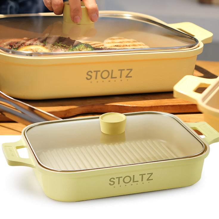 Stoltz Germany IH Steam Grill Pan 30cm Lemon Meringue (KP963335)