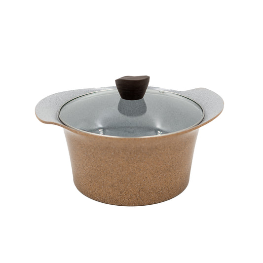Ecook IH Ceramic Coating Stock Pot Brown 20cm