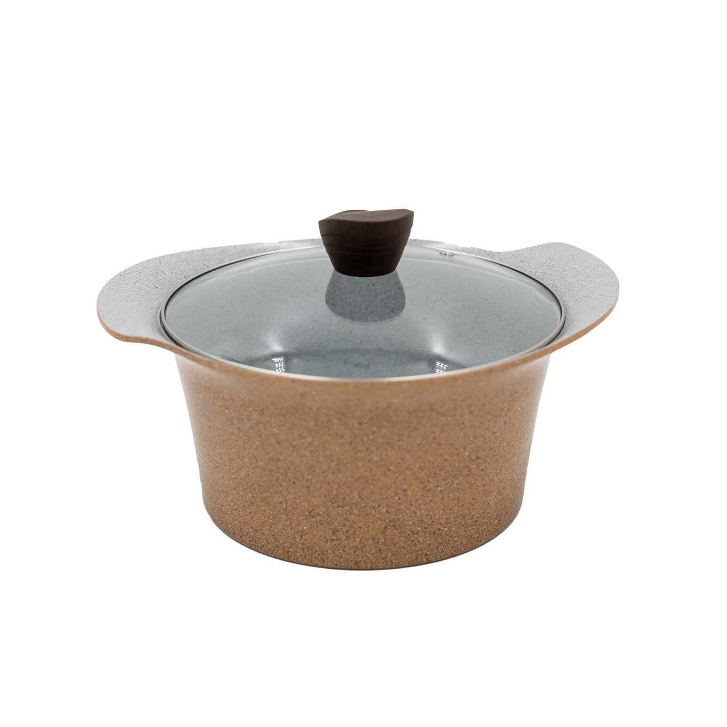 Ecook IH Ceramic Coating Stock Pot Brown 20cm