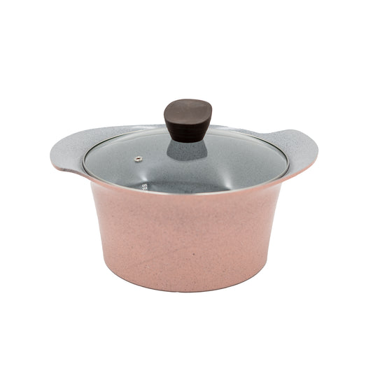 Ecook IH Ceramic Coating Stock Pot Pink 20cm
