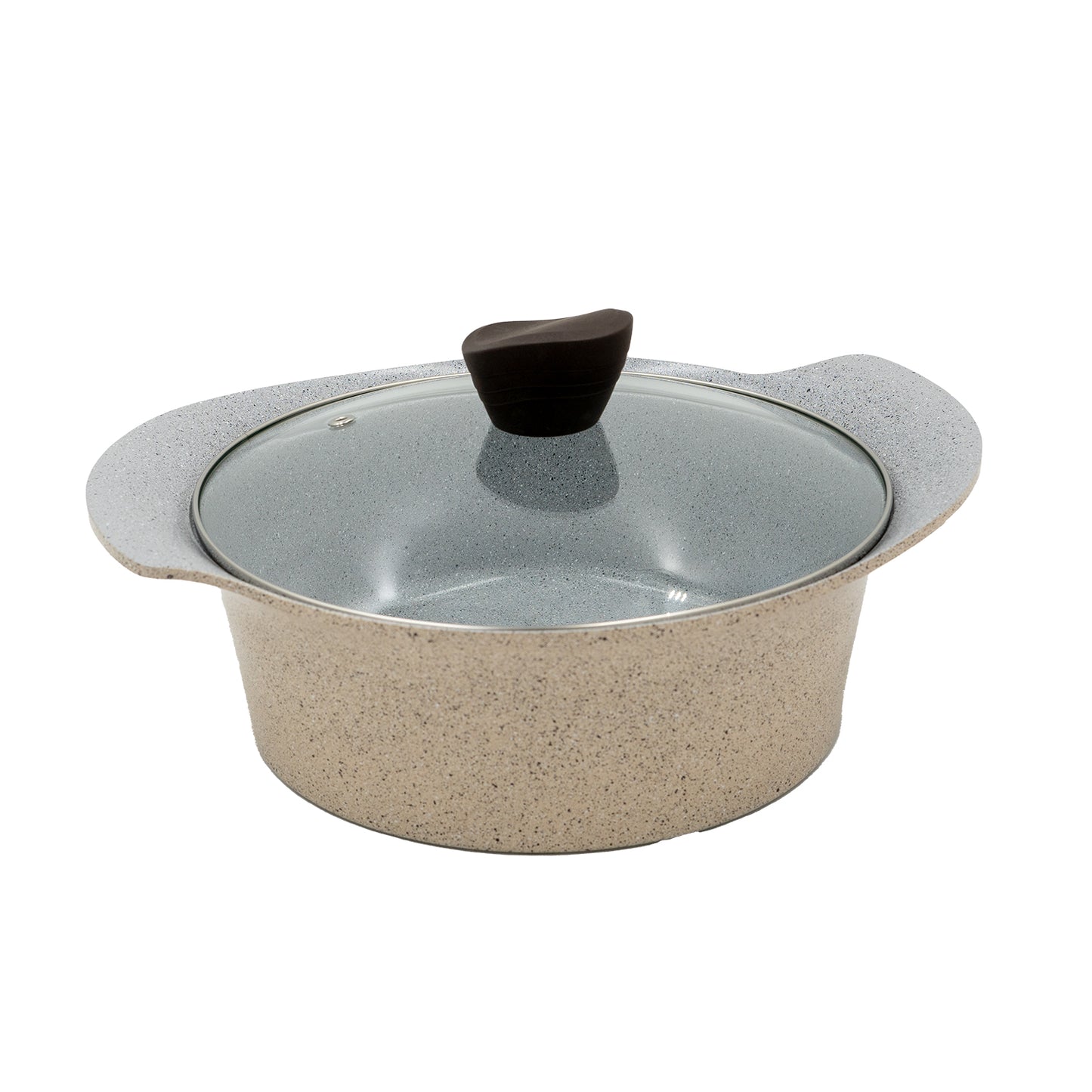 Ecook IH Ceramic Coating Stock Pot Low Beige 24cm