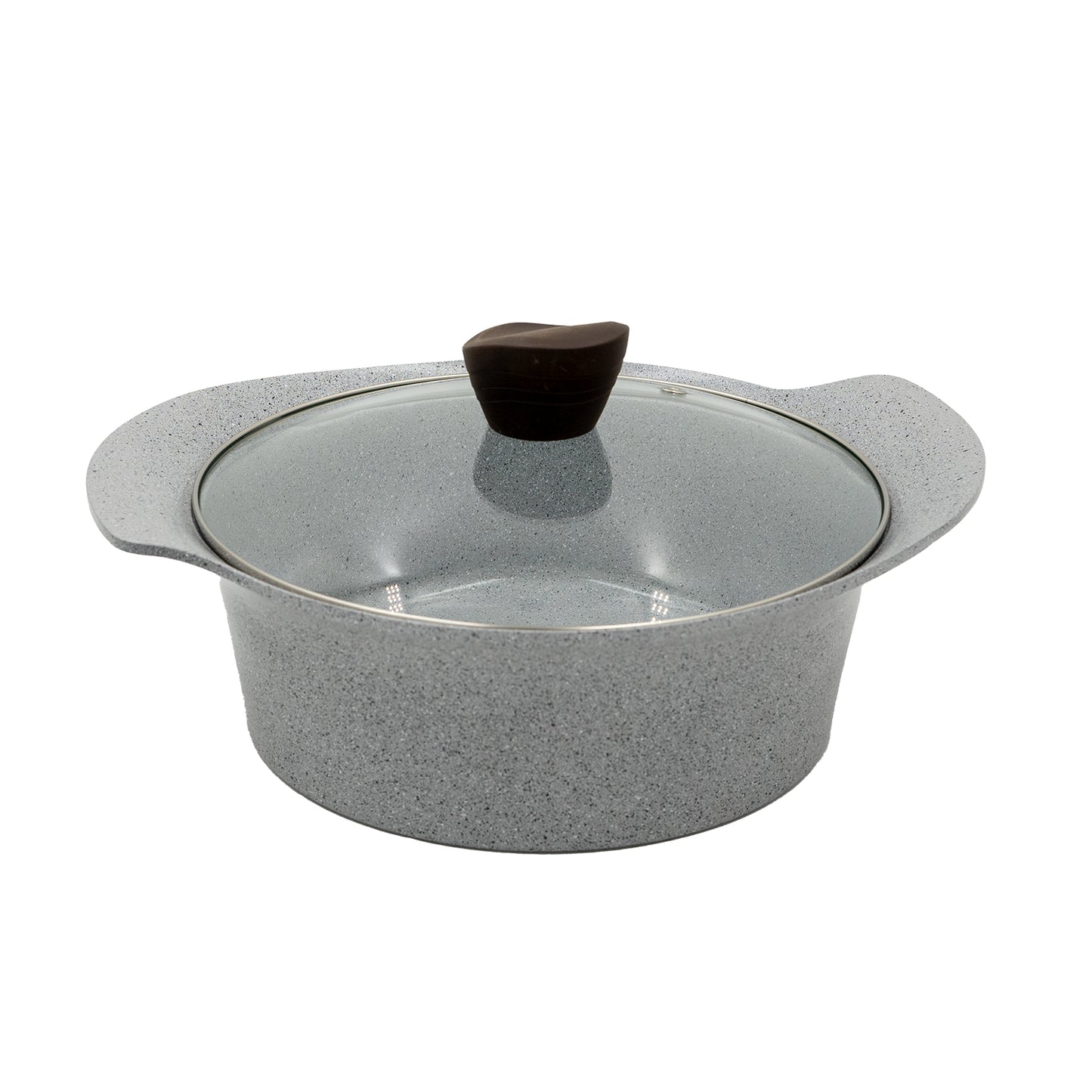 Ecook IH Ceramic Coating Stock Pot Low Grey 24cm