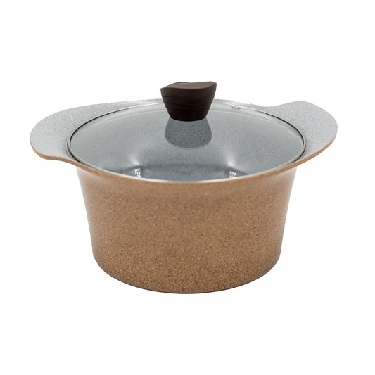 Ecook IH Ceramic Coating Stock Pot Brown
