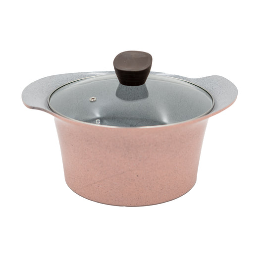 Ecook IH Ceramic Coating Stock Pot Pink