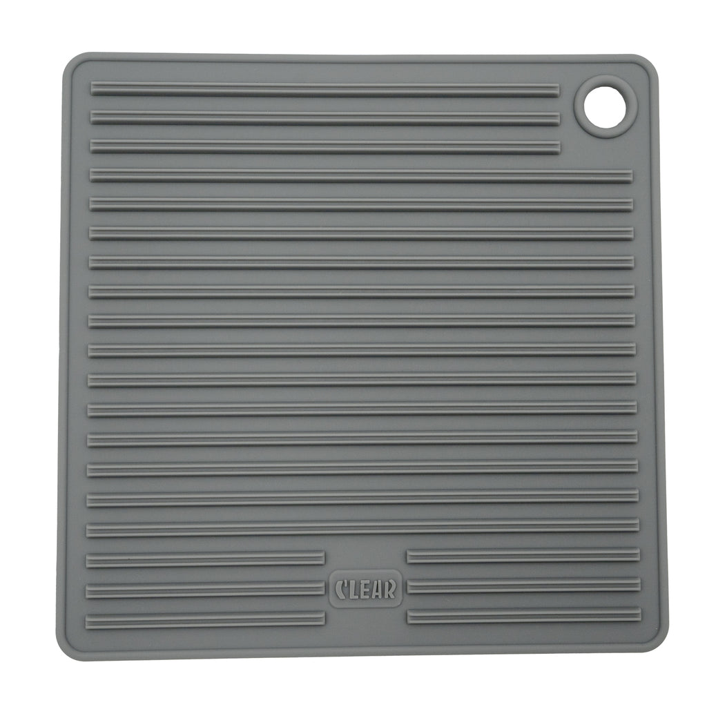 CLEAR Silicone Trivet Pot Mat Square Grey/Pink (KT000592)