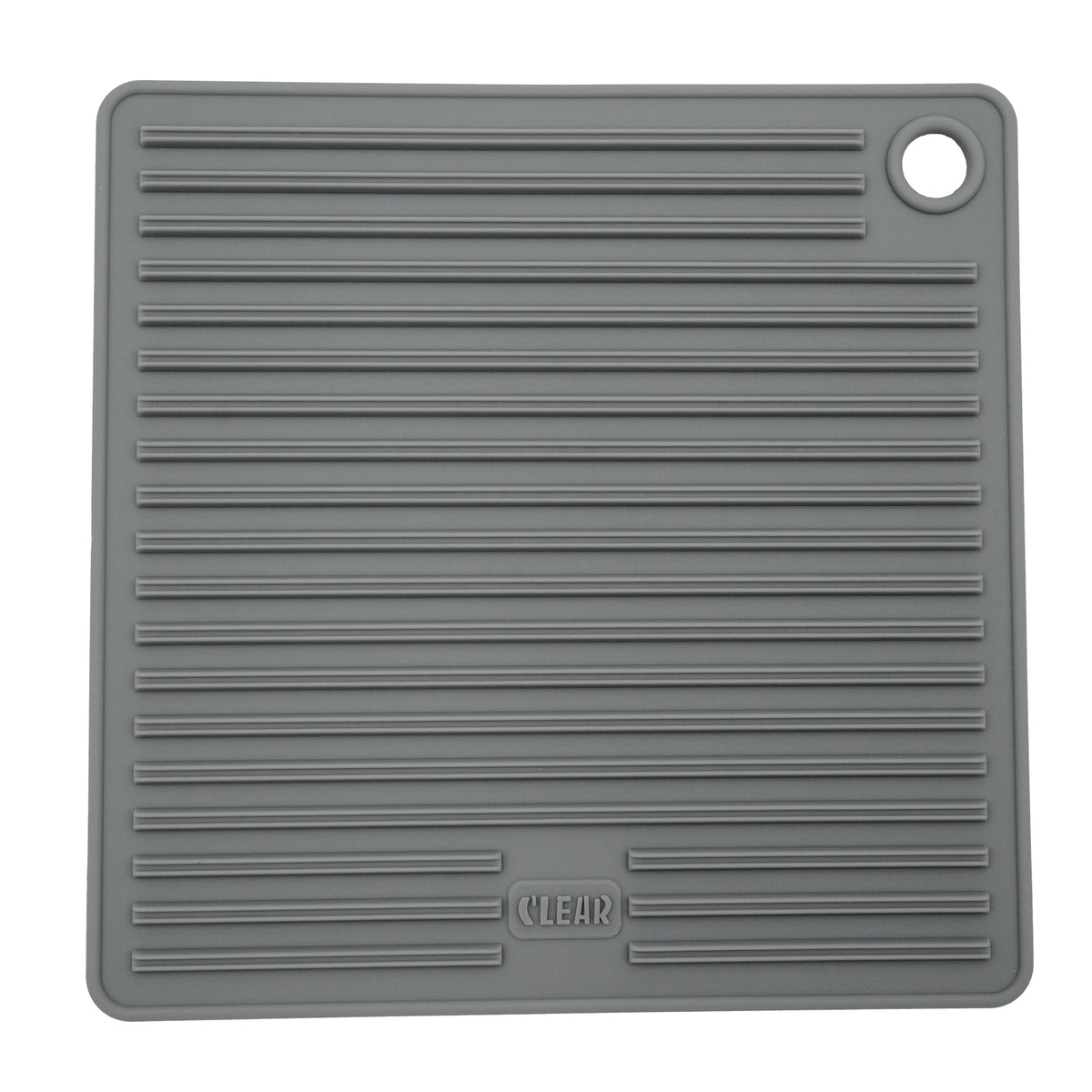 CLEAR Silicone Trivet Pot Mat Square Grey/Pink
