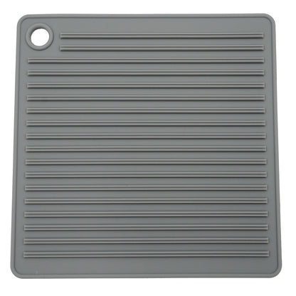CLEAR Silicone Trivet Pot Mat Square Grey/Pink