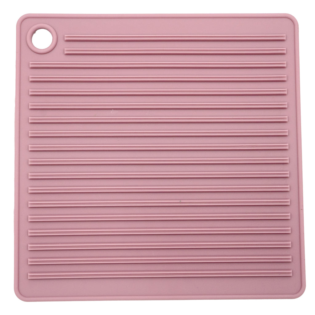 CLEAR Silicone Trivet Pot Mat Square Grey/Pink (KT000592)