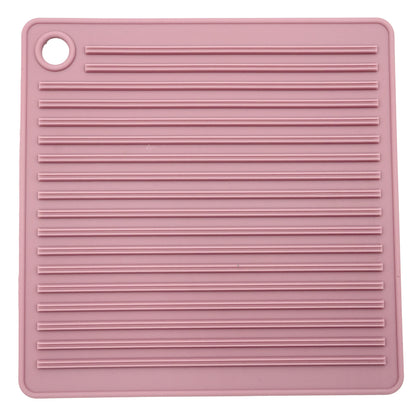 CLEAR Silicone Trivet Pot Mat Square Grey/Pink