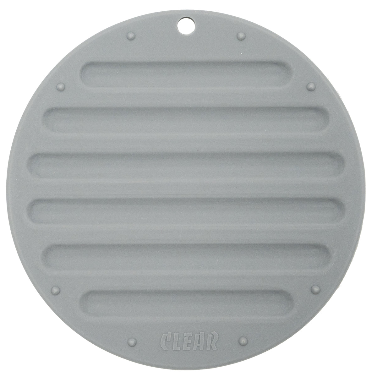 CLEAR Silicone Trivet Pot Mat Round Grey/Pink
