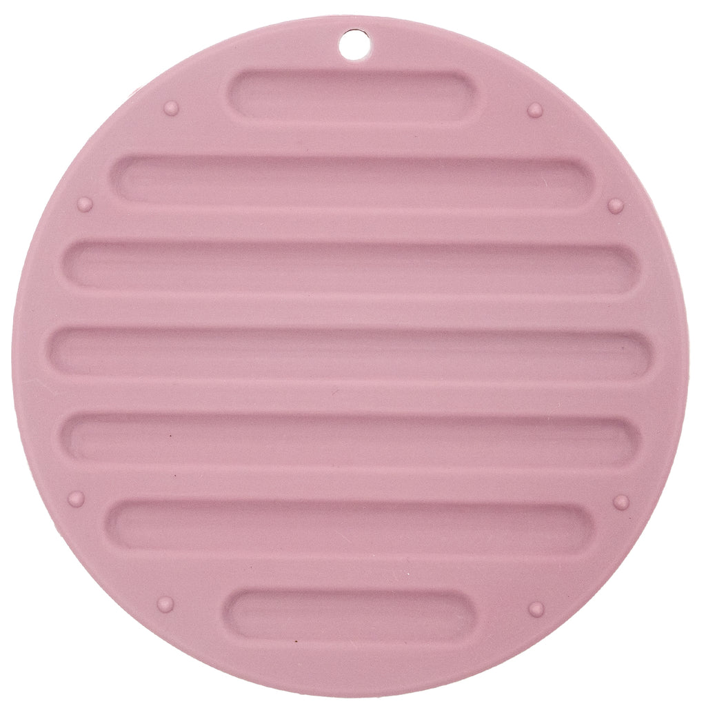 CLEAR Silicone Trivet Pot Mat Round Grey/Pink (KT000622)
