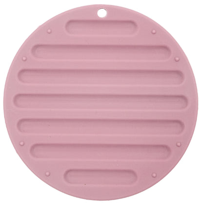 CLEAR Silicone Trivet Pot Mat Round Grey/Pink