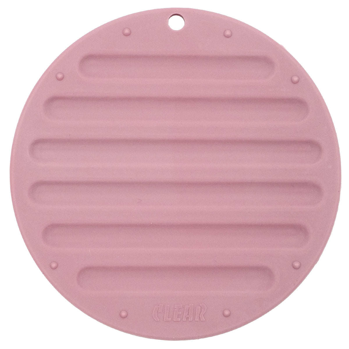 CLEAR Silicone Trivet Pot Mat Round Grey/Pink