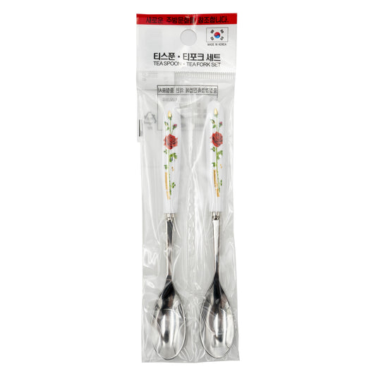 AT Gold Rose Tea Spoon 2pcs – Luxury Gold Finish