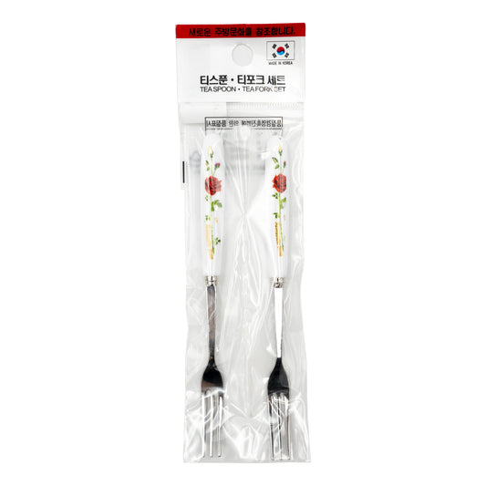 AT Gold Rose Tea Fork 2pcs – Luxury Gold Finish